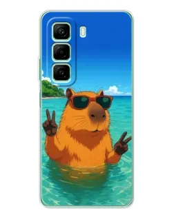 Чехол для Infinix Hot 50 с картинкой «Морская капибара»