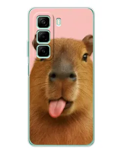 Чехол для Infinix Hot 50 с картинкой «Капибара с языком»