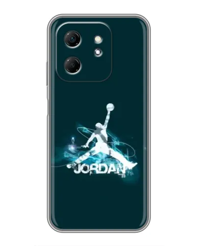 Чехол для Infinix Hot 50i с картинкой «Jordan Blue Fire» Чехол для Infinix Hot 50i с картинкой «Jordan Blue Fire»