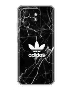 Чехол для Infinix Hot 50i с картинкой «Белый мрамор Adidas»