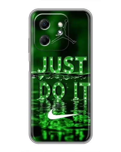 Чехол для Infinix Hot 50i с картинкой «Зеленый неоновый Nike»