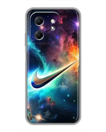 Чехол для Infinix Hot 50i с картинкой «Космический Nike Swoosh»
