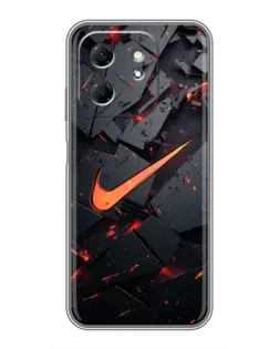 Чехол для Infinix Hot 50i с картинкой «Nike — эффект разломов» Чехол для Infinix Hot 50i с картинкой «Nike — эффект разломов»