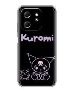 Чехол для Infinix Hot 50i с картинкой «Kuromi — черный минимализм»