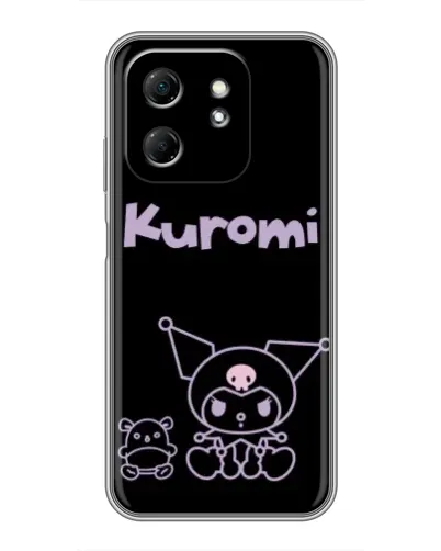 Чехол для Infinix Hot 50i с картинкой «Kuromi — черный минимализм»
