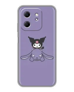 Чехол для Infinix Hot 50i с картинкой «Kuromi на лиловом фоне»