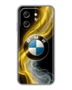 Чехол для Infinix Hot 50i с картинкой «Золотистый дым BMW»
