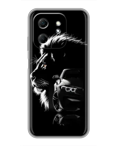 Чехол для Infinix Hot 50i с картинкой «BMW и лев» Чехол для Infinix Hot 50i с картинкой «BMW и лев»