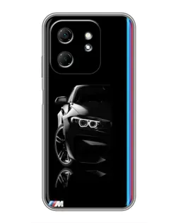 Чехол для Infinix Hot 50i с картинкой «Силуэт BMW в темноте»