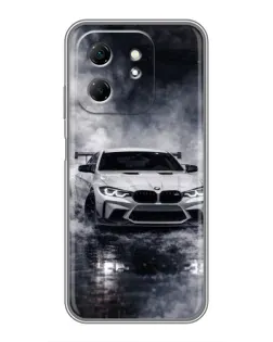 Чехол для Infinix Hot 50i с картинкой «BMW сквозь туман»