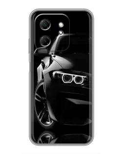 Чехол для Infinix Hot 50i с картинкой «Черная BMW — профиль»