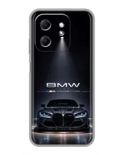 Чехол для Infinix Hot 50i с картинкой «BMW сквозь ночной город»