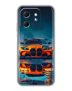 Чехол для Infinix Hot 50i с картинкой «BMW — золотая эмблема»