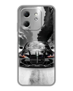 Чехол для Infinix Hot 50i с картинкой «BMW — акварельный дрифт»