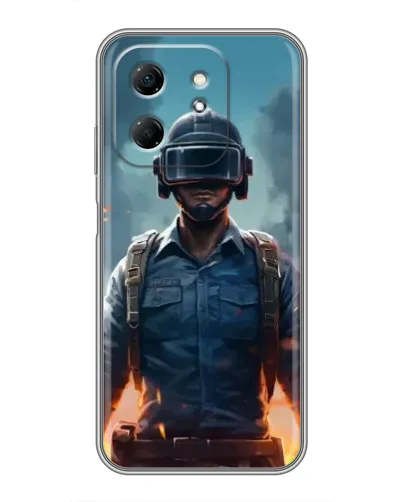 Чехол для Infinix Hot 50i с картинкой «PUBG — реалистичный герой»