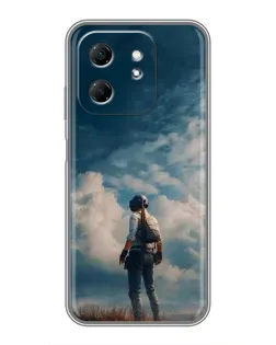 Чехол для Infinix Hot 50i с картинкой «Герой PUBG на скале»
