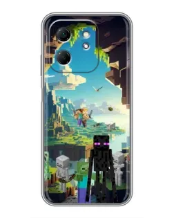 Чехол для Infinix Hot 50i с картинкой «Эндермен в лесу»
