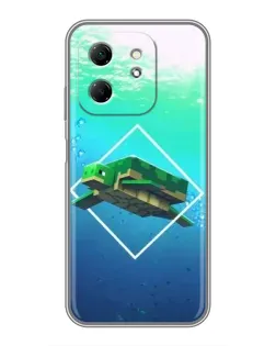 Чехол для Infinix Hot 50i с картинкой «Черепаха Minecraft»