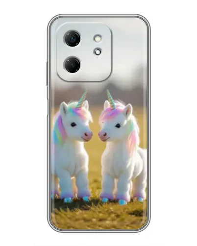 Чехол для Infinix Hot 50i с картинкой «Пара единорогов» Чехол для Infinix Hot 50i с картинкой «Пара единорогов»
