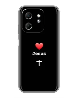 Чехол для Infinix Hot 50i с картинкой «Сердце - Jesus»
