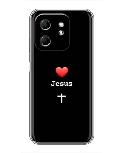 Чехол для Infinix Hot 50i с картинкой «Сердце - Jesus»