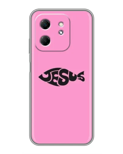 Чехол для Infinix Hot 50i с картинкой «Розовый символ  Jesus»
