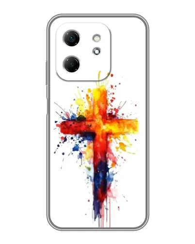 Чехол для Infinix Hot 50i с картинкой «Акварельный крест»