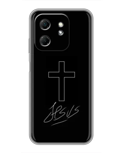Чехол для Infinix Hot 50i с картинкой «Графический крест Jesus» Чехол для Infinix Hot 50i с картинкой «Графический крест Jesus»
