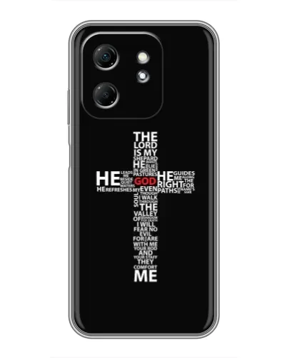 Чехол для Infinix Hot 50i с картинкой «Текстовый крест» Чехол для Infinix Hot 50i с картинкой «Текстовый крест»