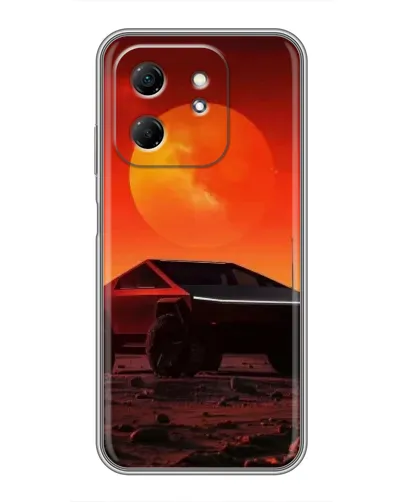 Чехол для Infinix Hot 50i с картинкой «Cybertruck на Марсе»