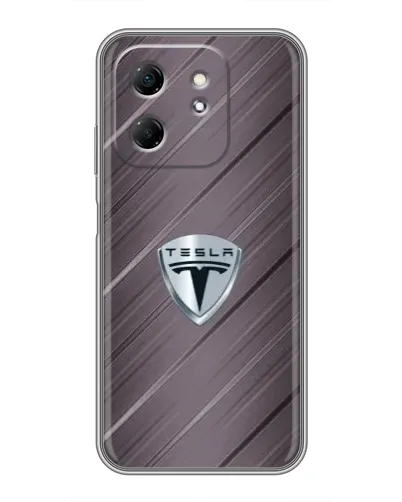 Чехол для Infinix Hot 50i с картинкой «Металлическая текстура Tesla»