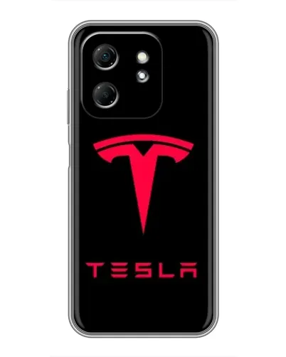 Чехол для Infinix Hot 50i с картинкой «Tesla Red Logo»