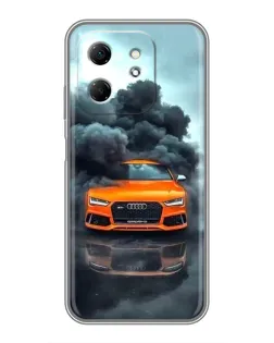 Чехол для Infinix Hot 50i с картинкой «Audi в облаках дыма» Чехол для Infinix Hot 50i с картинкой «Audi в облаках дыма»