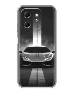 Чехол для Infinix Hot 50i с картинкой «Lamborghini симметрия дорог»