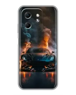 Чехол для Infinix Hot 50i с картинкой «Lamborghini дымная эстетика»