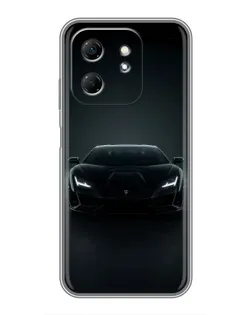 Чехол для Infinix Hot 50i с картинкой «Черный Lamborghini Aventador»
