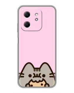 Чехол для Infinix Hot 50i с картинкой «Pusheen и печенье»