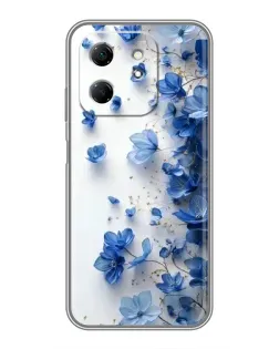 Чехол для Infinix Hot 50i с картинкой «Голубой цветочный каскад»