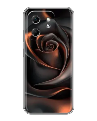 Чехол для Infinix Hot 50i с картинкой «Шелковая черная роза»