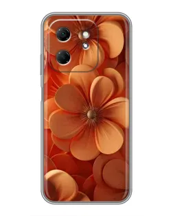 Чехол для Infinix Hot 50i с картинкой «Оранжевый макро цветок»