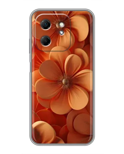 Чехол для Infinix Hot 50i с картинкой «Оранжевый макро цветок»