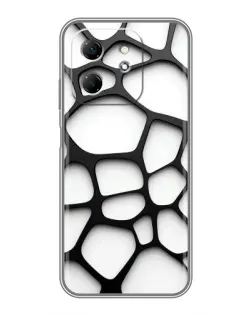 Чехол для Infinix Hot 50i с картинкой «Белая объемная сетка»
