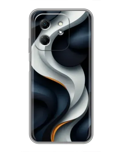 Чехол для Infinix Hot 50i с картинкой «Объемные черно-белые ленты» Чехол для Infinix Hot 50i с картинкой «Объемные черно-белые ленты»