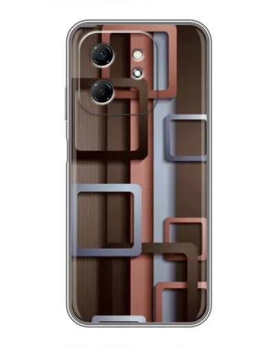 Чехол для Infinix Hot 50i с картинкой «Коричневые объемные квадраты» Чехол для Infinix Hot 50i с картинкой «Коричневые объемные квадраты»