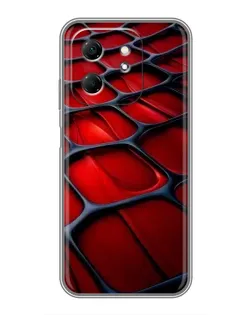 Чехол для Infinix Hot 50i с картинкой «Красная глянцевая сетка»