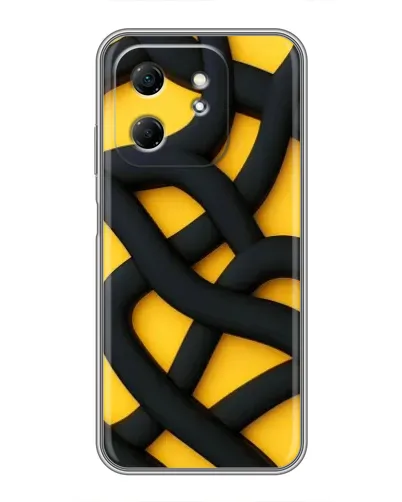 Чехол для Infinix Hot 50i с картинкой «Черное желтое переплетение» Чехол для Infinix Hot 50i с картинкой «Черное желтое переплетение»