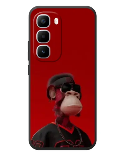 Чехол для Infinix Hot 60 Pro Plus с картинкой «Bored Ape в красном»