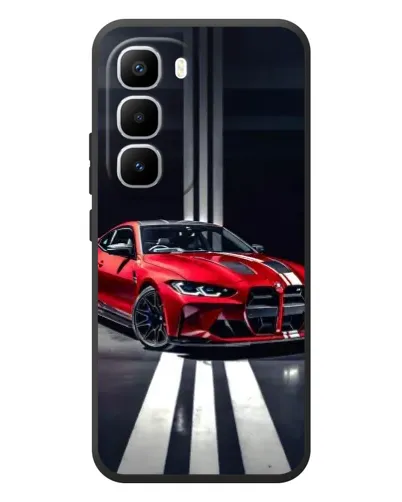 Чехол для Infinix Hot 60 Pro Plus с картинкой «Красная BMW на дороге»