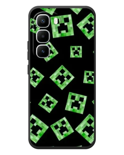Чехол для Infinix Hot 60 Pro Plus с картинкой «Паттерн с криперами» Чехол для Infinix Hot 60 Pro Plus с картинкой «Паттерн с криперами»