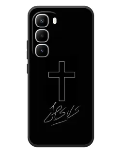 Чехол для Infinix Hot 60 Pro Plus с картинкой «Графический крест Jesus» Чехол для Infinix Hot 60 Pro Plus с картинкой «Графический крест Jesus»